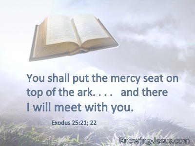 You shall put the mercy seat on top of the ark. . . . And there I will meet with you.